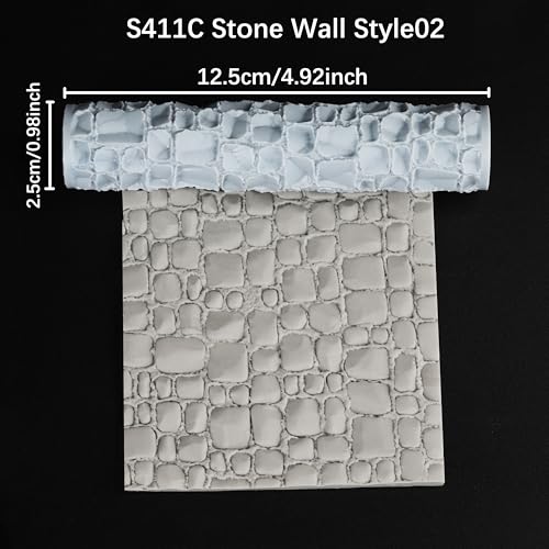 AUSPDICE RPG Terrain Texture Roller Exquisite Board Game Accessory Perfect for DND DD 28mm Miniature Distinct Texture Roller for Clay and Polymer Sculpting S411C Stone Wall Style02 - Image 5