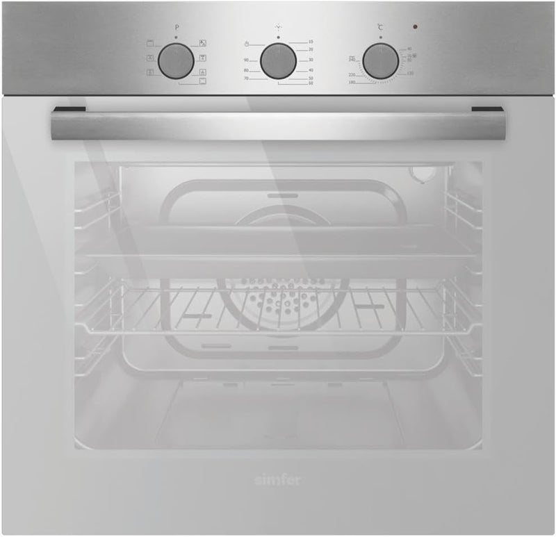 Built-In Electric Oven, 90 L, 90 cm, Silver and Black - B 9109 DERM