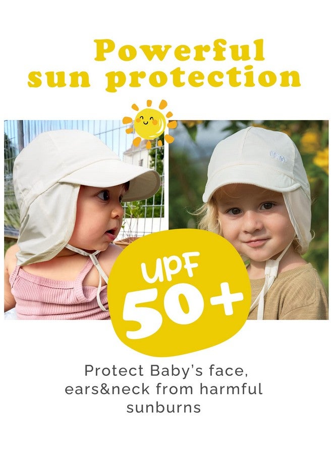 FURTALK Baby Sun Hat with Neck Flap UPF 50+ Adjustable Baby Boys Girls Summer Beach Hat for Traveling Swim Hat Beige - Image 1