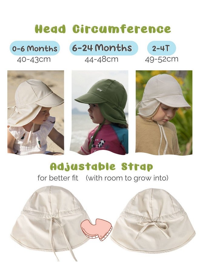 FURTALK Baby Sun Hat with Neck Flap UPF 50+ Adjustable Baby Boys Girls Summer Beach Hat for Traveling Swim Hat Beige - Image 4