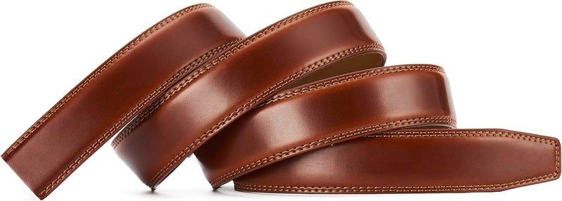 Contacts Belt Ratchet Buckle Strap Only – Waist Size Adjustable from 28" to 40" – Replacement Strap for Automatic Click Belts – No Buckle Included (15-Tan) - Image 1