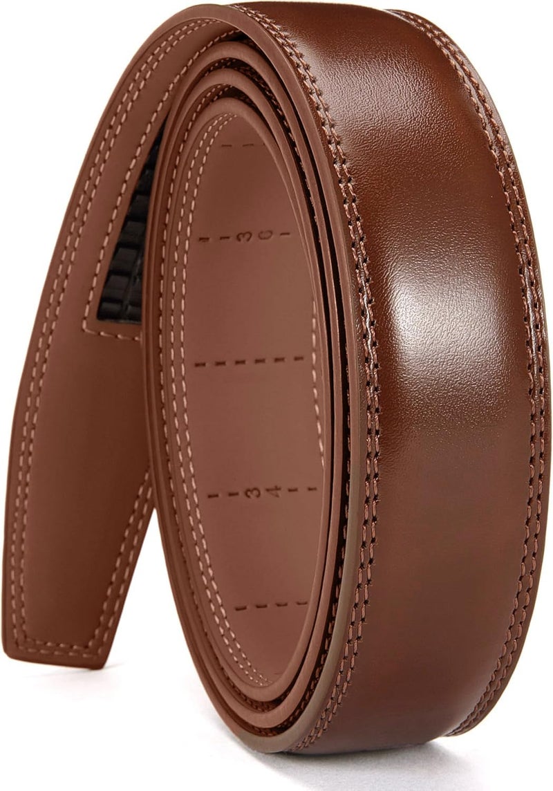 Contacts Belt Ratchet Buckle Strap Only – Waist Size Adjustable from 28" to 40" – Replacement Strap for Automatic Click Belts – No Buckle Included (15-Tan) - Image 4