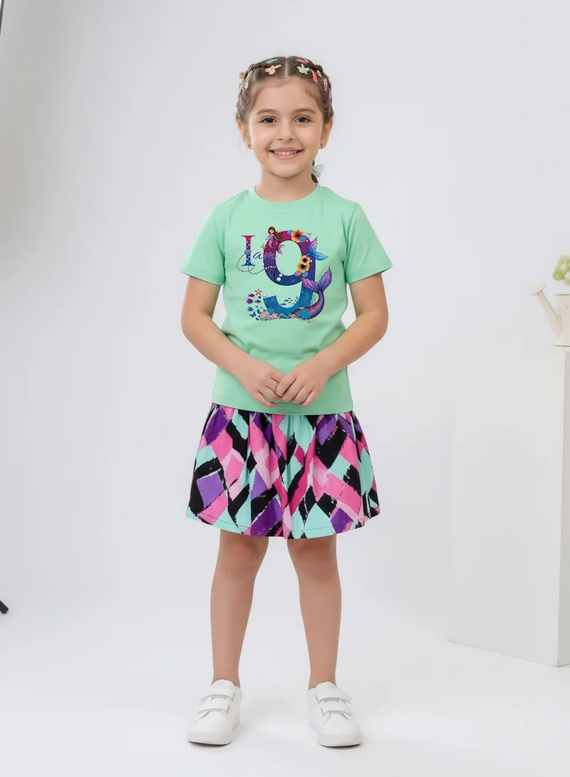 Funkaar Mermaid 9th Birthday T-Shirt for Girls | "I Am 9" Design | Soft Combed Cotton