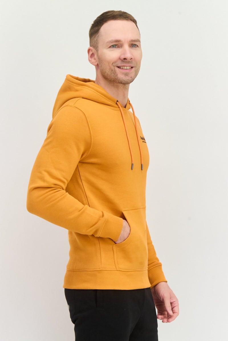 Penfield Men Hooded Brand Logo Long Sleeve Sweatshirt, Orange - Image 3