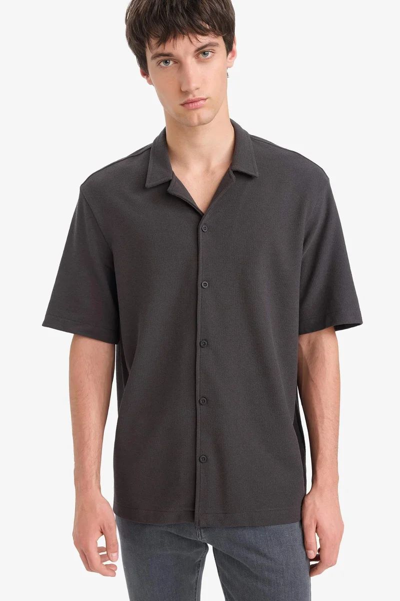 DeFacto Relax Fit Open Collar Summer Shirt