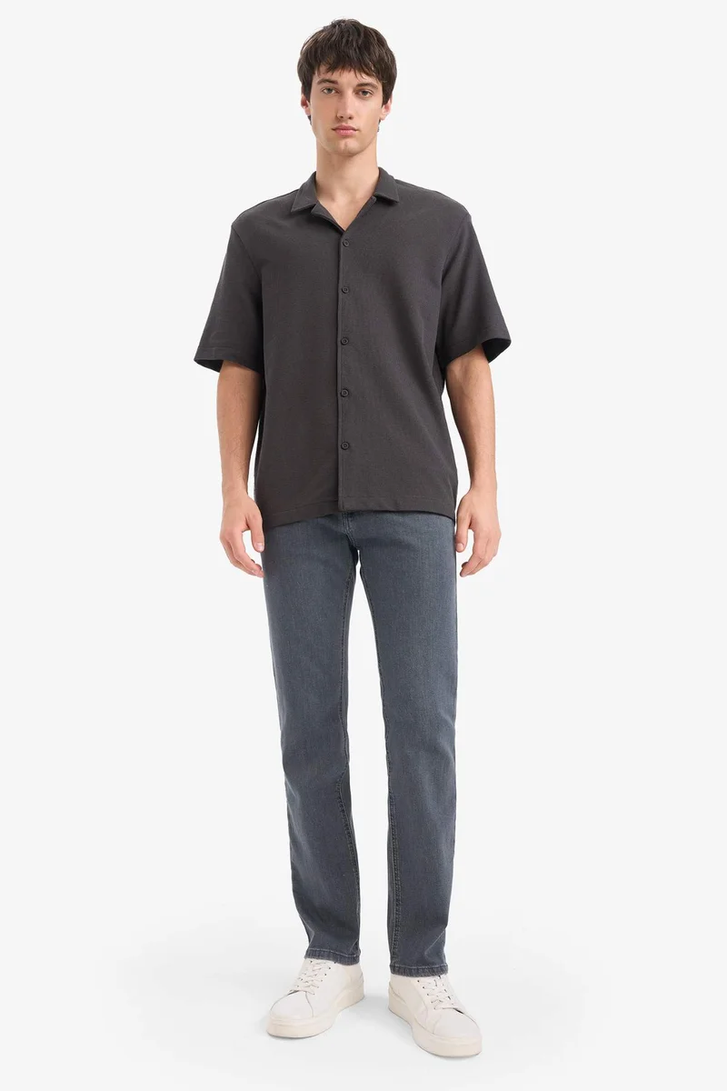 DeFacto Relax Fit Open Collar Summer Shirt