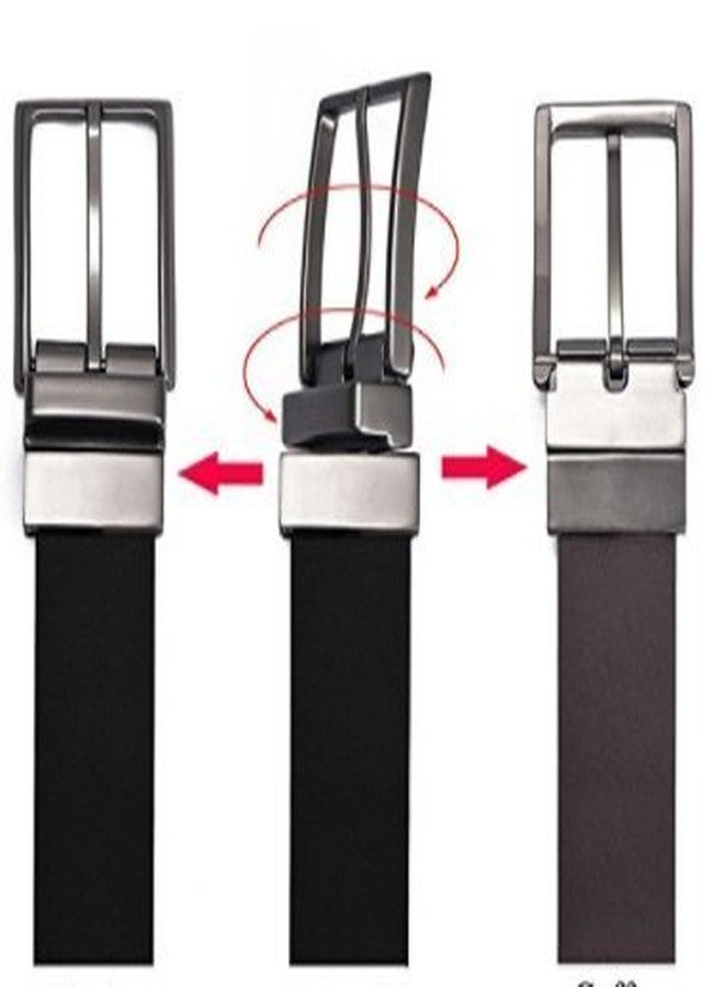 SIO™ Mens Reversible PU-Leather Formal Black/Brown Belt For Men(Color-Black/Brown || Length-46 inches - Image 5