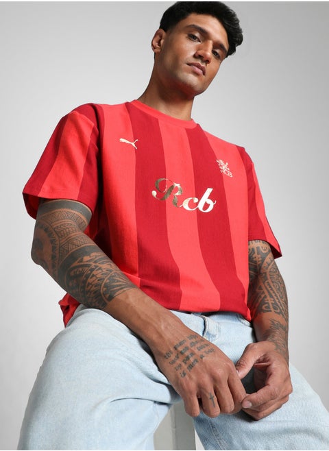 RCB Retro Striper Mens Red T-Shirt