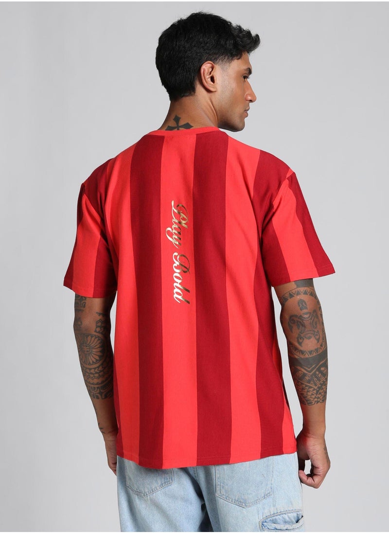 PUMA - RCB Retro Striper Mens Red T-Shirt - Image 1