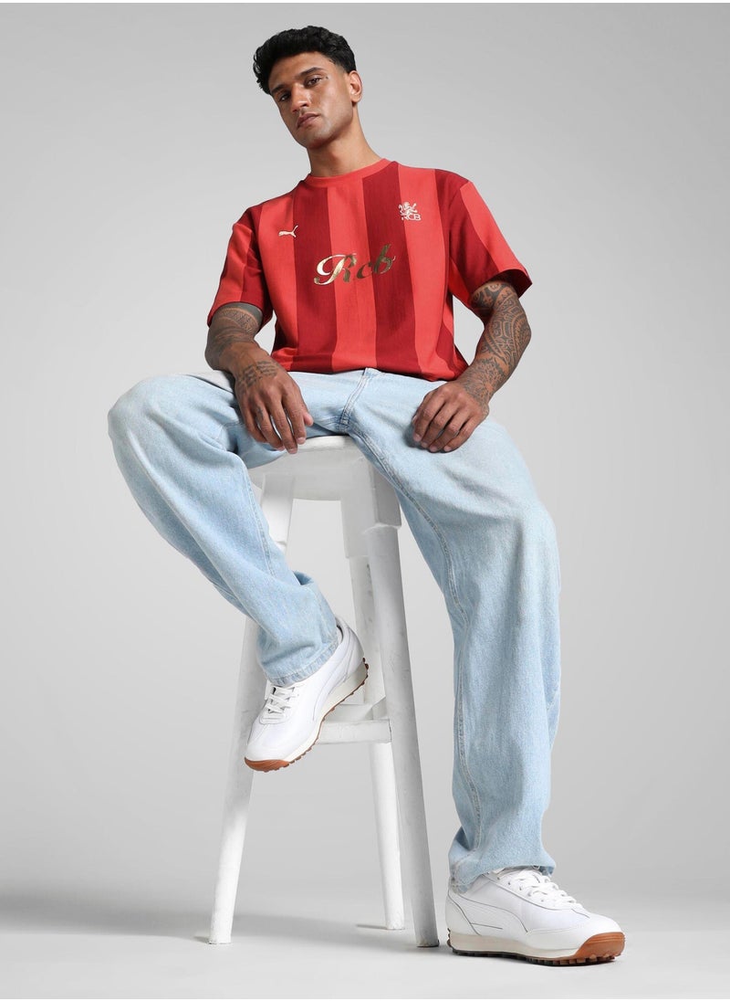 PUMA - RCB Retro Striper Mens Red T-Shirt - Image 1
