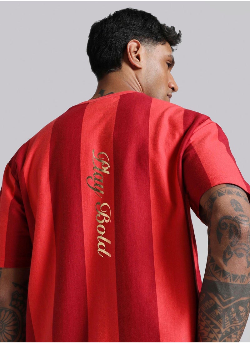 PUMA - RCB Retro Striper Mens Red T-Shirt - Image 1