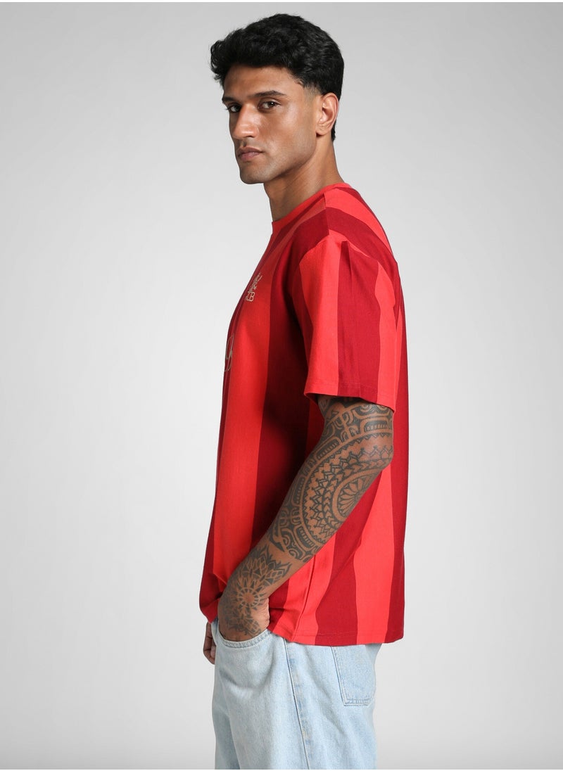 PUMA - RCB Retro Striper Mens Red T-Shirt - Image 1