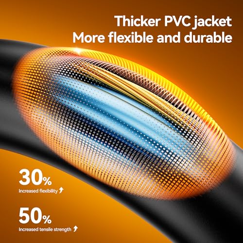 DiamondTiger Cat 8 Ethernet Cable, High Speed 40Gbps 2000Mhz Network Cord RJ45 Shielded Indoor Heavy Duty LAN Cables Compatible for Gaming PC PS5 Xbox Modem Router(6FT/2M) - Image 4