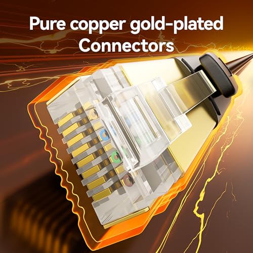 DiamondTiger Cat 8 Ethernet Cable, High Speed 40Gbps 2000Mhz Network Cord RJ45 Shielded Indoor Heavy Duty LAN Cables Compatible for Gaming PC PS5 Xbox Modem Router(6FT/2M) - Image 3