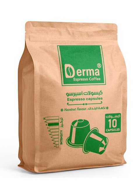 Hazelnut flavor espresso capsules - 10 capsules