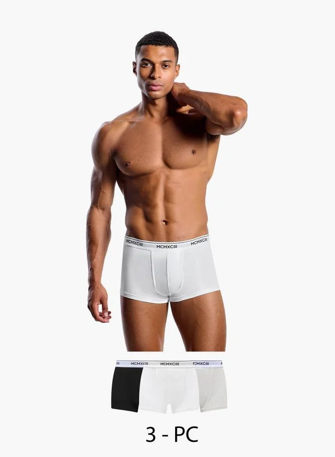 فاف Men Printed Waistband Cotton Blend Trunks - Pack of 3