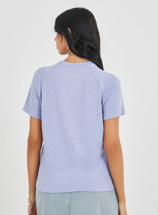 Styli Styli Solid Round Neck T-Shirt