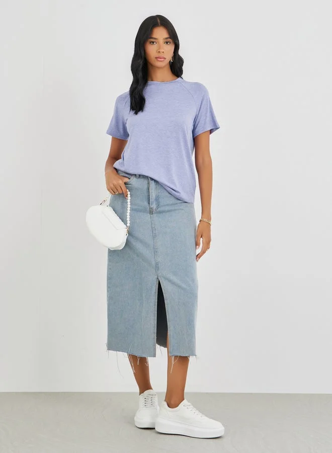 Take Two Solid Round Neck T-Shirt