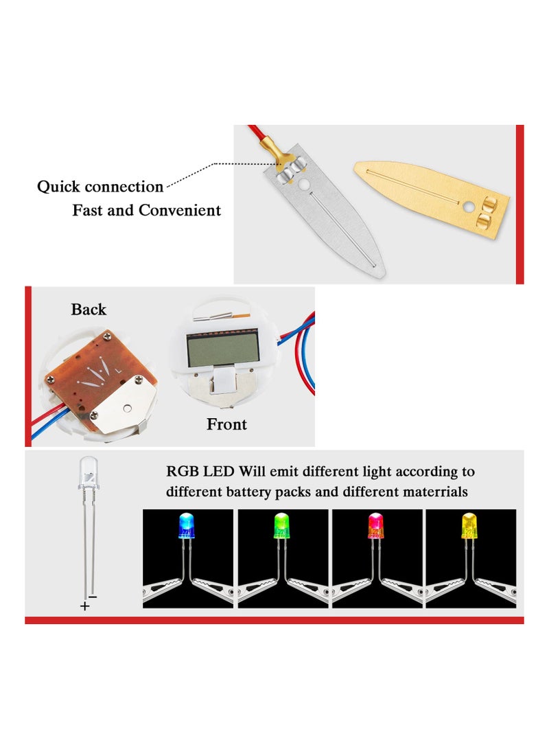 4 Sets Fruit Battery Kit, Lemon-Potato Battery Science Experiment Set Physics Teaching Tool Educational Toy Clock Hands-On Science Toy STEM Exploration Activity Bioenergy Experiment Kit for Students - Image 5