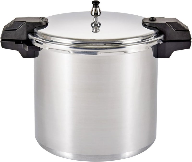 Mirro وعاء ضغط ألمنيوم سعة 22 كوارت مع 3 منظمات ورفوف طهي مزدوجة، 5/10/15 PSI - Image 1