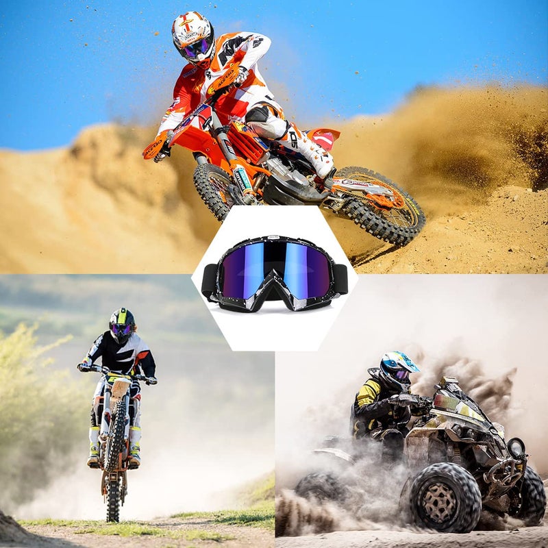 JAMIEWIN ATV Goggles for Dirt Bike, Motorcycle, Motocross, UTV, MX, Offroad Riding - Anti UV, Dustproof, Anti Fog, Racing, Skiing Goggles for Men, Women, Youth, Kids - Image 2