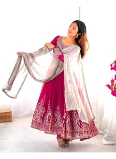 Premium Heavy Georgette Embroidered Gown with Dupatta – Multi-Thread & 5mm Sequin Party Wear | Fully Stitched