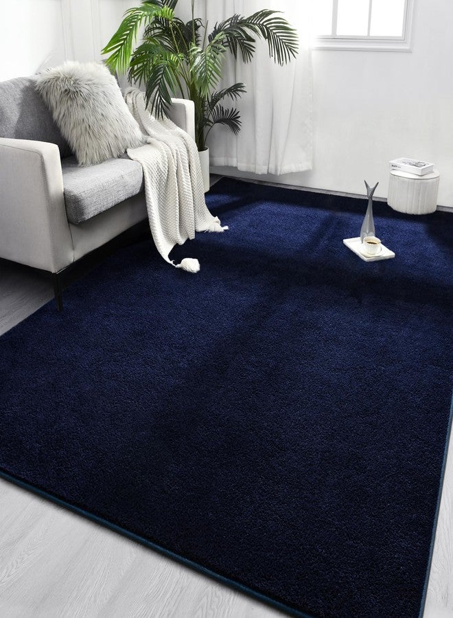 FlyDOIT Area Rugs for Bedroom Living Room, 6x9 Navy Blue Super Soft Comfy Thickened Memory-Foam Indoor Carpets, Modern Aesthetic Minimalist Carpet for Boys Girls Adults Apartment Nursery Home Décor - Image 1