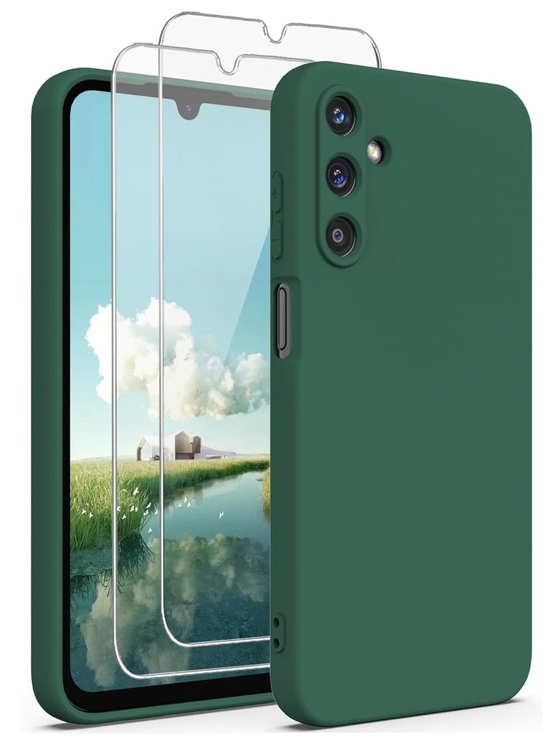 DUSALA Samsung Galaxy Samsung Galaxy A55 5G Case with 2X Screen Protector, Soft Anti-Scratch Microfiber Lining, Ultra Slim Liquid Silicone Protective Case (Midnight Green, Samsung Galaxy A55 5G)  - Image 1