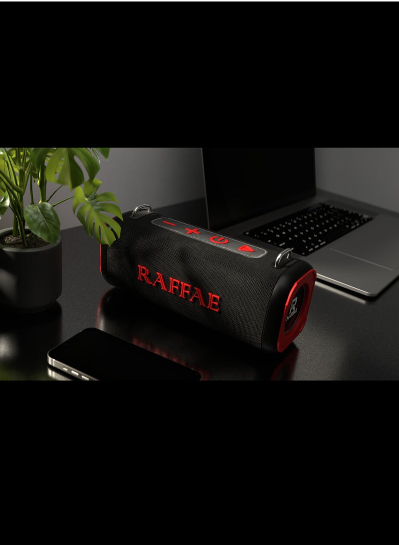 RAFFAE - R20 Portable Wireless Speaker with 80W Stereo Sound, Bluetooth V5.1, Water Resistant, Device Charging Feature, Dazzling Color Lamp and AUX for Mics, Smartphones, laptop, etc.- Black - Image 1