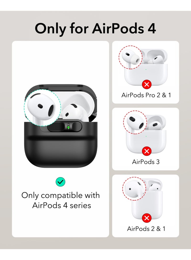 ESR for AirPods 4 Case, Compatible with AirPods 4 Generation Case (2024)(USB-C), MagSafe Compatible, Magnetic Lid Lock, Drop-Proof Protection Cover with Lanyard, Pulse Series black - Image 2