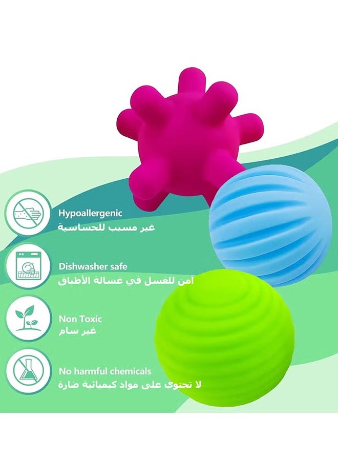 Baby Sensory Ball 6pcs Textured Multi Ball Set Massage Balls Squeezy and Bouncy Fidget Toys Montessori Toys for Toddlers Kids - Image 4