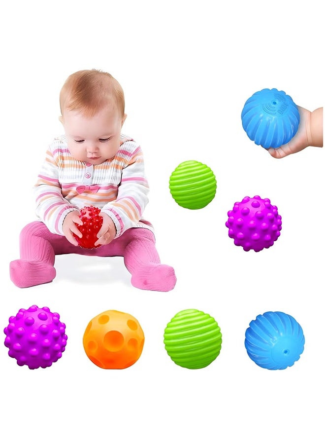 Baby Sensory Ball 6pcs Textured Multi Ball Set Massage Balls Squeezy and Bouncy Fidget Toys Montessori Toys for Toddlers Kids - Image 1