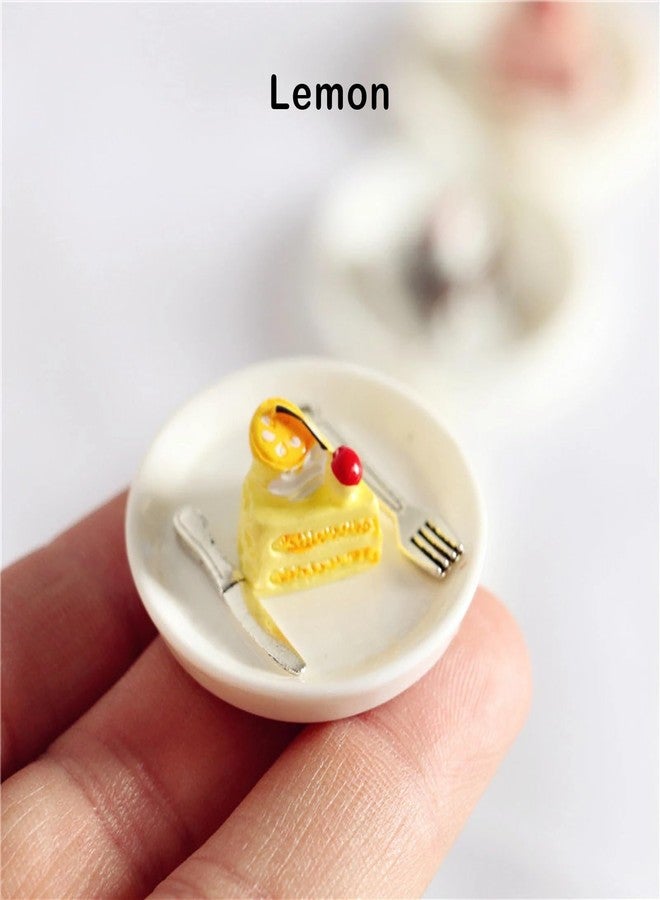 RillyRellow Miniature Cake and Utensil Set, Mini Cake, Dollhouse Cake Decoration Prop, for Dollhouse Miniature, Craft Supplies (Chocolate Strawberry) - Image 4