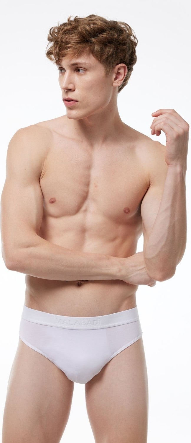 Malabadi Men's White 5 Pack Modal Slip Panties 5M080  - Image 2