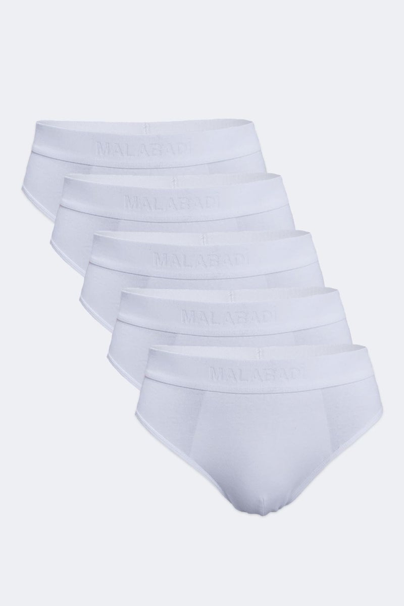 Malabadi Men's White 5 Pack Modal Slip Panties 5M080  - Image 1