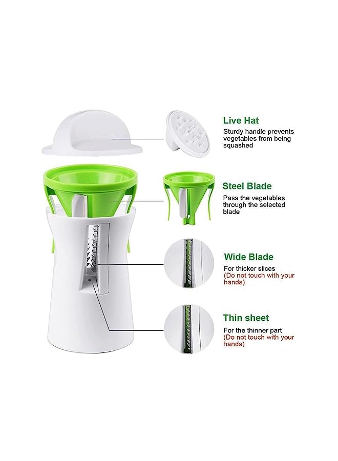 Goodern Spiral Funnel Vegetable Grater,ABS Stainless Steel Handheld Spiralizer Fruit Zucchini Maker Grater Slicer Cutters,Carrot Cucumber Chopper Kitchen Gadget Vegetable Spiral Blade Cutter - Image 2