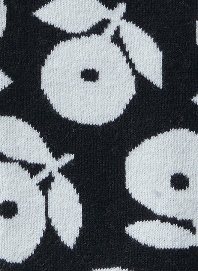 بينيتون تنورة بنات قصيرة محبوكة مزهرة - Image 2