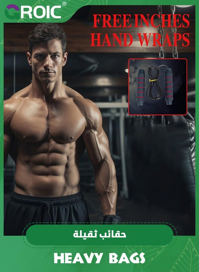 GROIC Punching Bag for Adults,120CM Oxford Heavy Boxing Bag Set, Hanging Bag with Punching Gloves, Hand Wraps, Chains,Taekwondo Home Gym Training Kickboxing for Muay Thai, MMA - Image 5