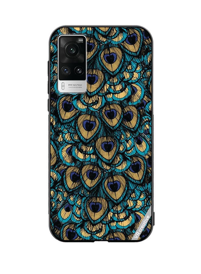 VR CREATIVE Protective Case Cover For Vivo X60 Pro Mor Pankh Design Multicolour - Image 1