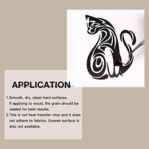 HTVRONT Black Permanent Vinyl - 12" x 50 FT Black Permanent Adhesive Vinyl Roll Compatible with Cricut Cutting Machine, Silhouette and Cameo - Image 3