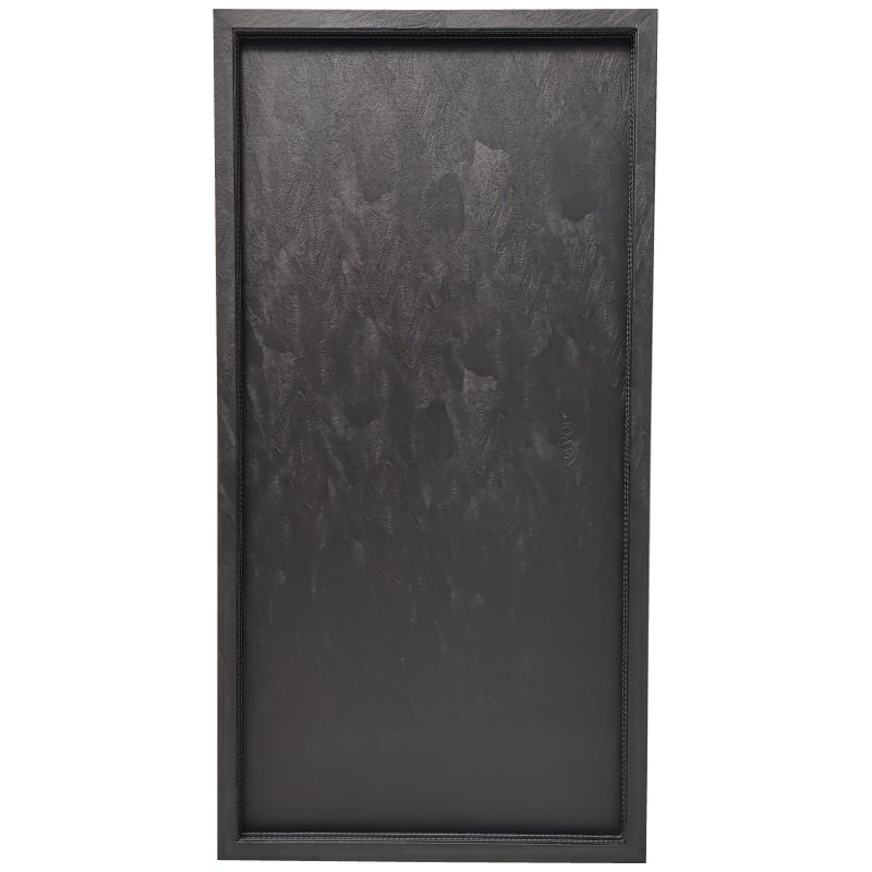 QAVOL 35 x 18 inches High-End Light Luxury Leather Rectangle Oversized Service Tray for Ottoman Tray, Coffee, Food, Family Dinner, Picnic, Party Essentials (Black, 35 x 18 inch) - Image 1