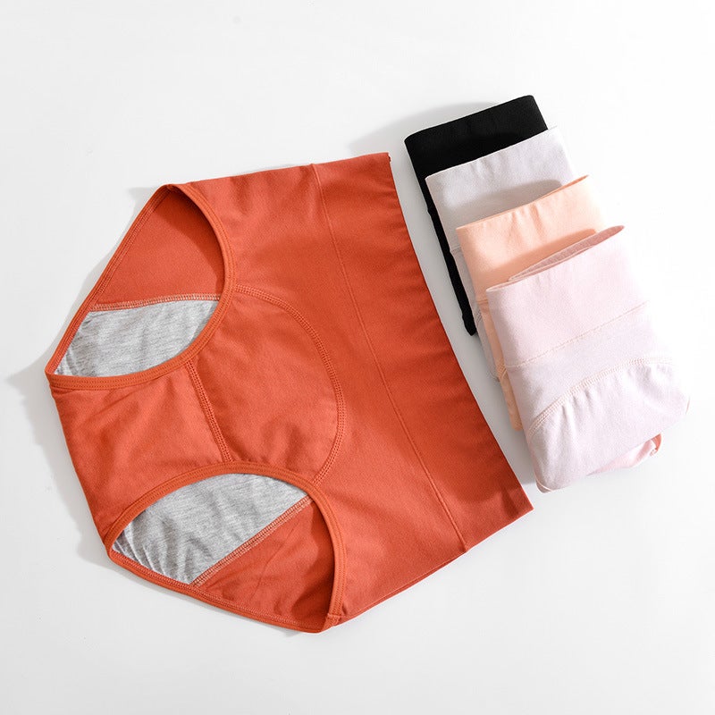 High-Waist Cotton Period Panties Leakproof Pink - Image 5