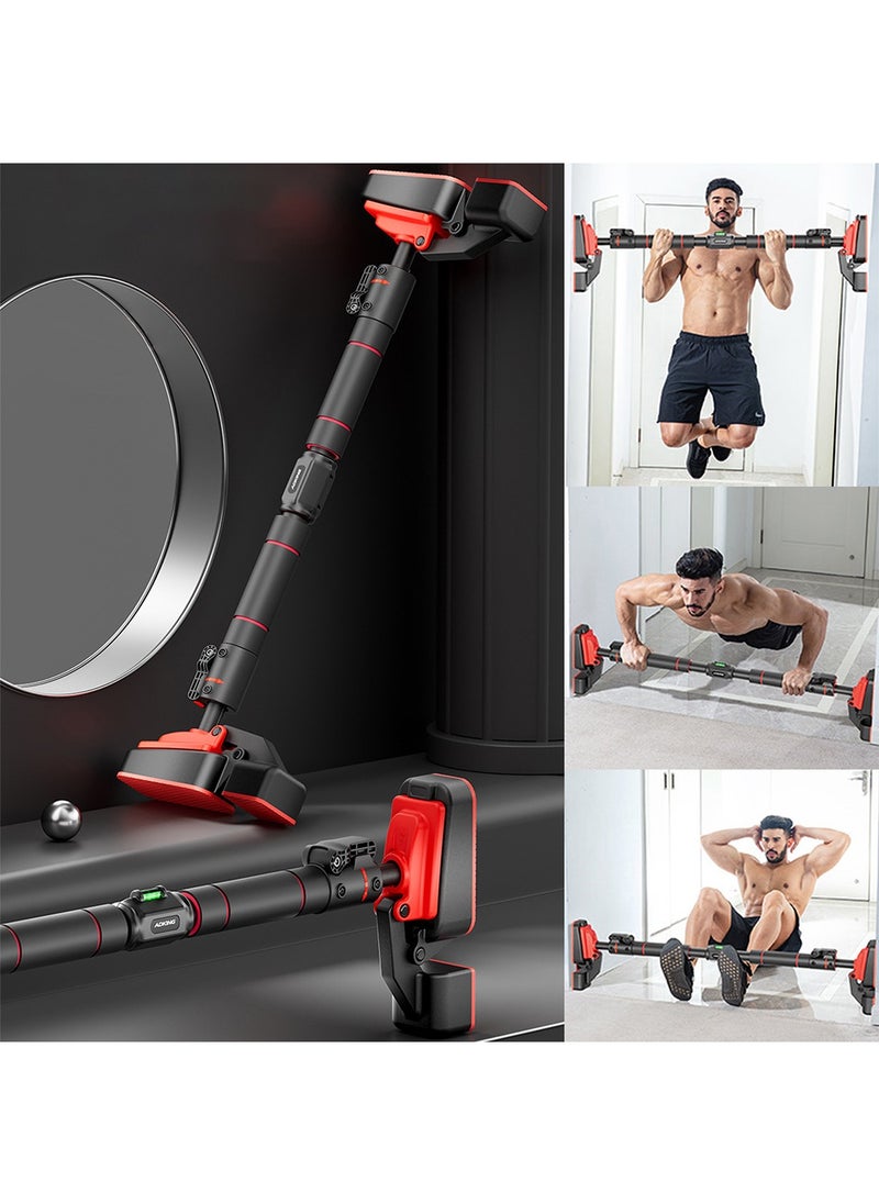 Generic - Pull Up Bar for Doorway, Chin Up Bar with Gymnastic Rings, Upper Body Strength Training, No Screw Adjustable Width Locking Mechanism for Home Gym Exercise Fitness, Load 500kg, Length 68-100cm - Image 1