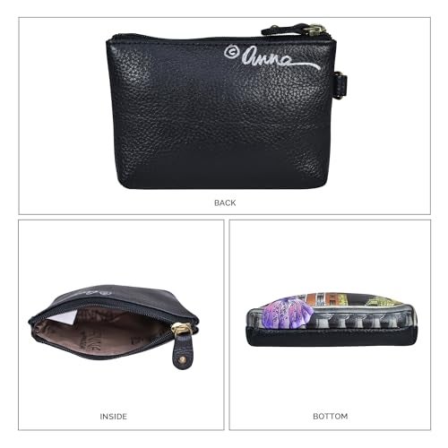 Anna by Anuschka Women's Hand Painted Leather Coin Pouch, Paris at Night - Image 3