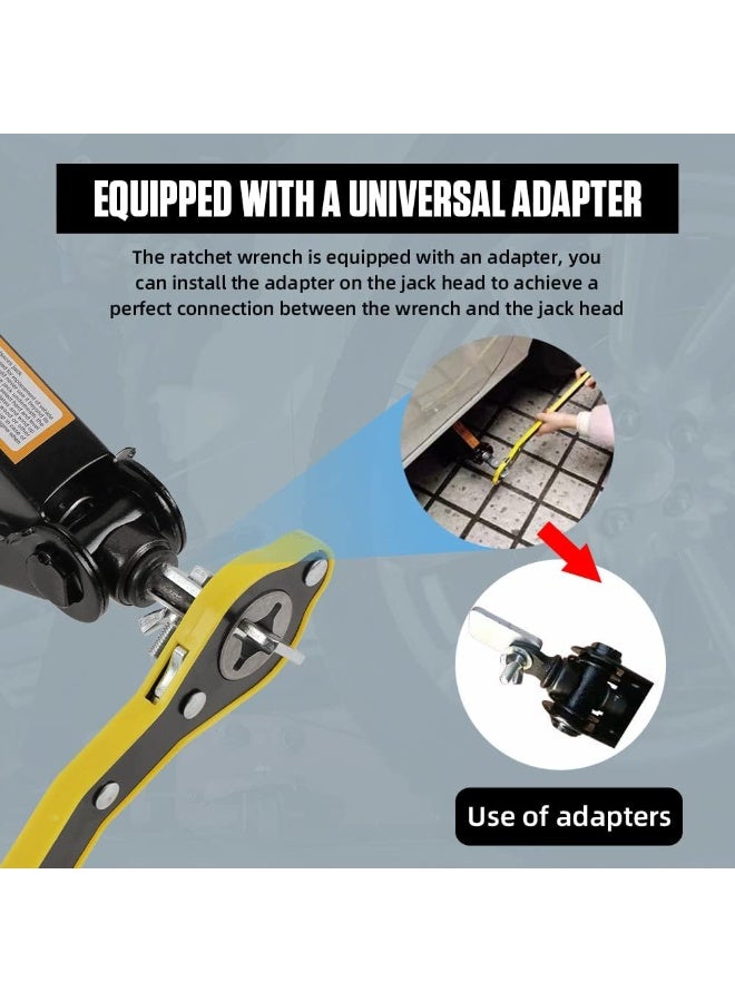 مفتاح رتشيت قوي للجاك – أداة موفرة للجهد لتغيير إطارات السيارات مع جاكات مقصية - Image 3