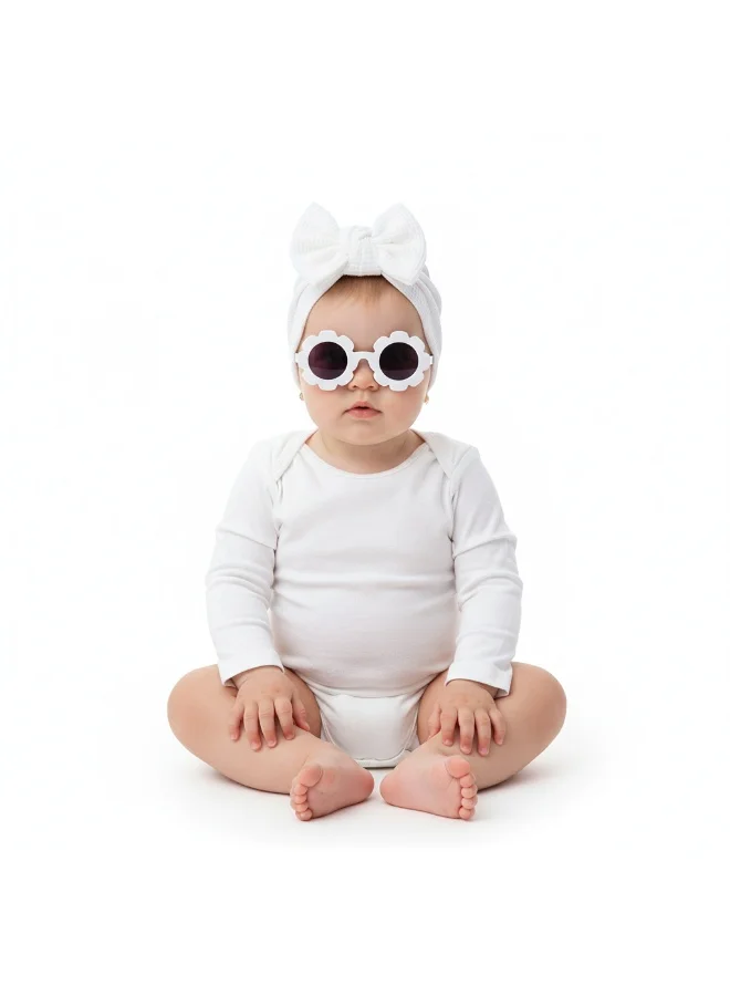Bambimici Baby Turban Hat & Flower Sunglasses Set