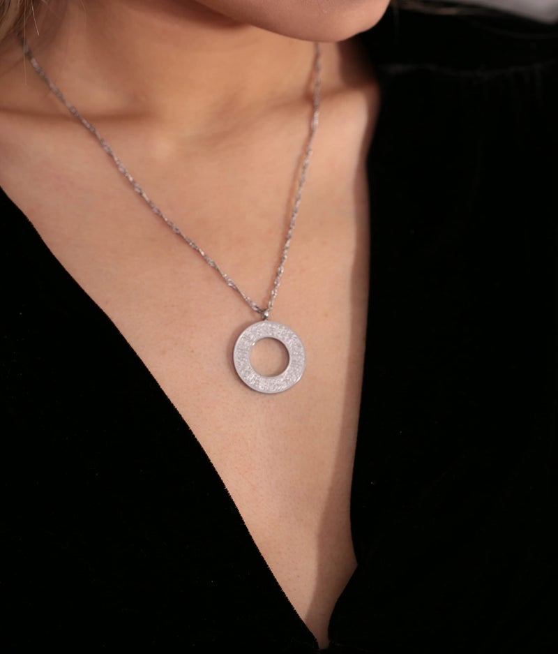 Qitian Islamic Jewelry Gifts for Women Muslim Pendant Gold Allah Arabic Necklaces Ayatul Kursi Necklace Islam Eid Ramadan Gifts for Women Men（Silver-Hollow） - Image 4