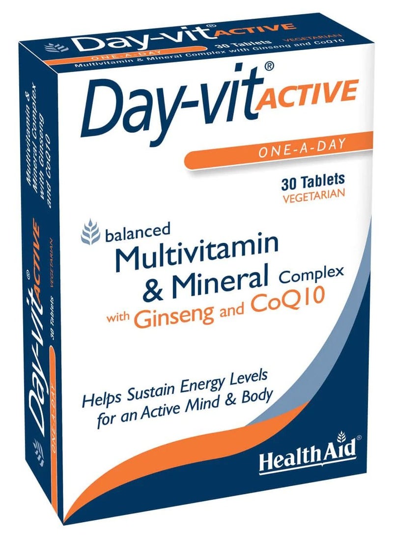 HealthAid Vegetarian Multivitamin & Minerals Day vit Active Tabs 30's - Image 1