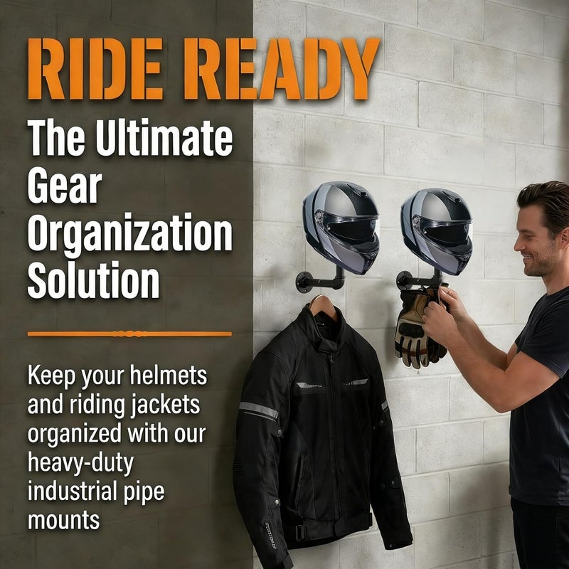 psler Helmet Wall Mount-Motorcycle Helmet Holder,Hat Display Wall Mount,Hat Holder, Master Bedroom Decor,3 PCS - Image 5
