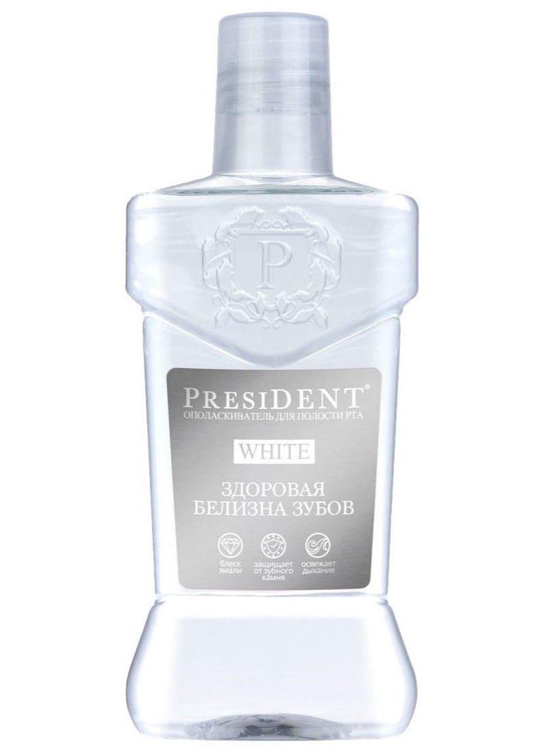 President - Pack Of 12 Mouthwash For Healthy Whiteness And Enamel Shine With Chlorhexidine Antibacterial Dental Floss Mint Flavor - 50m - Image 1